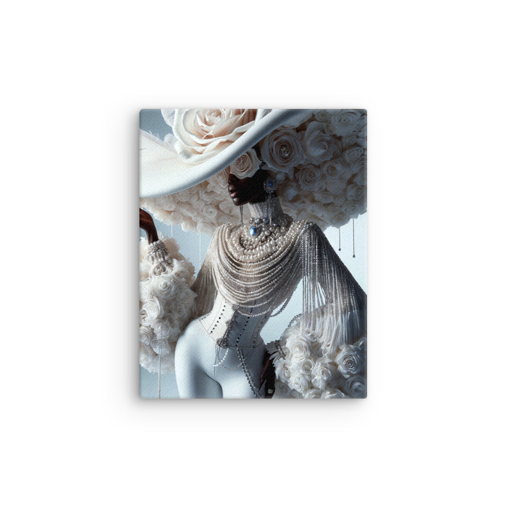 Pearl Rose Elegance: Exquisite White Rose Thin Canvas Print [Portrait]